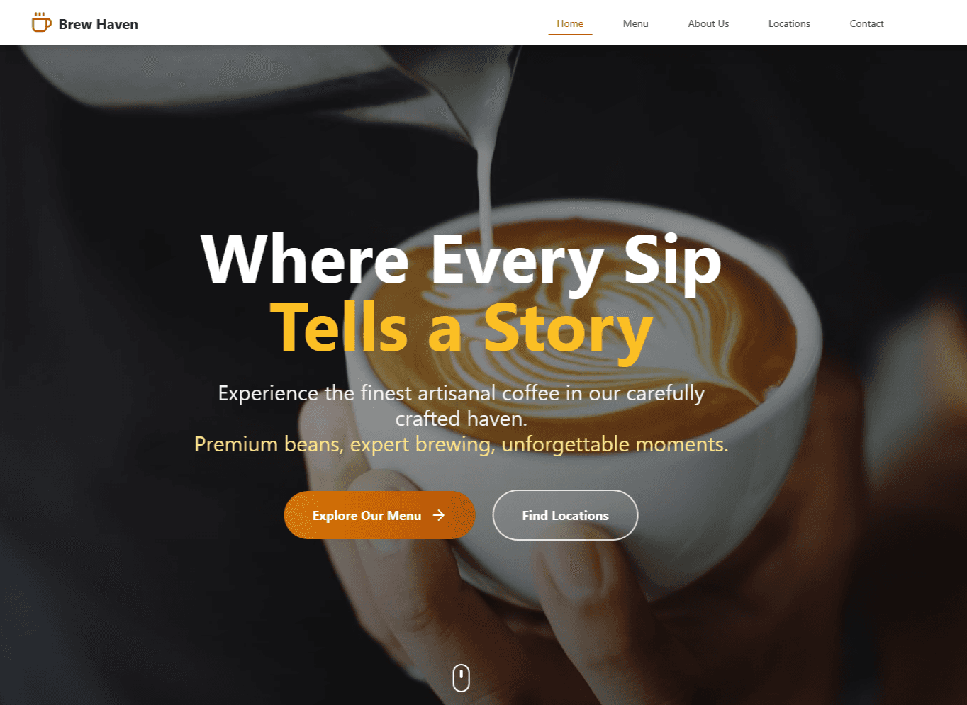 Brew Haven Coffee - profesionalna izrada sajta wordpress